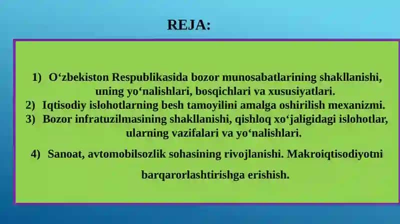 IQTISODIY ISLOHOTLAR, XUSUSIY MULKCHILIKNING SHAKLLANISHI 2