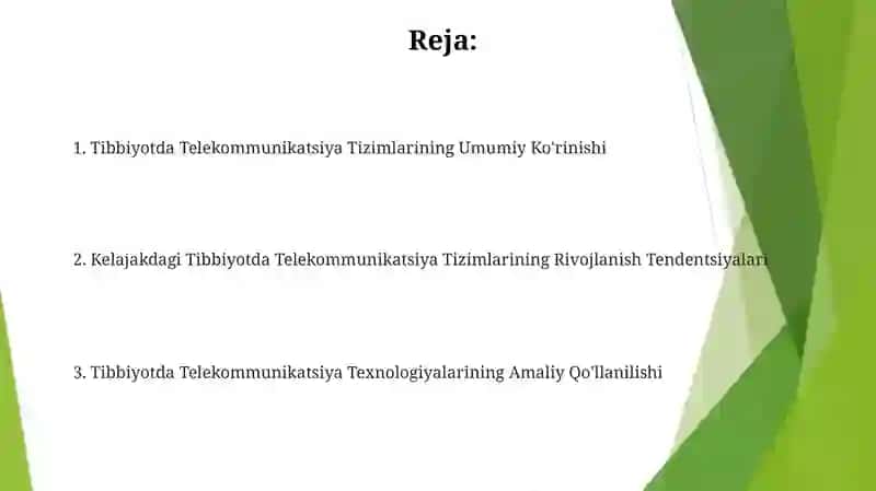 Tibbiyotda telekommunikatsion tizimlar 2