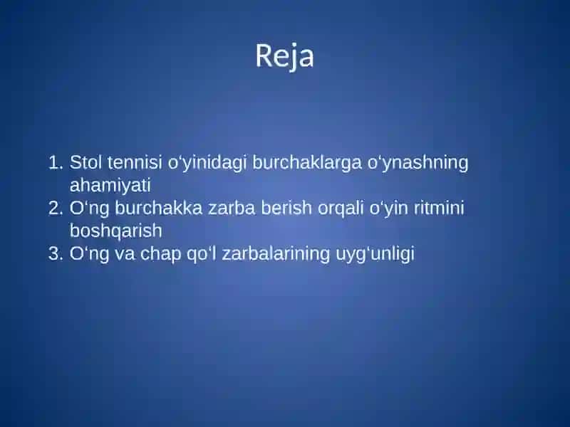Stolning o'ngburchagi va chapdan zarbaberligi 2