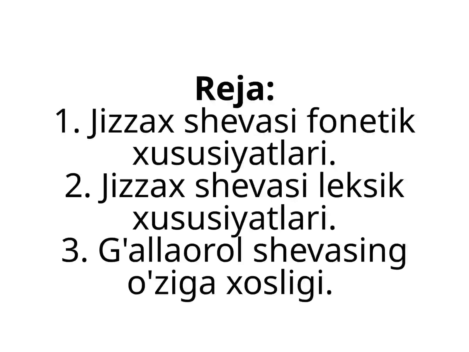 Jizzax shevasining fonetik-leksik xususiyatlari. 2
