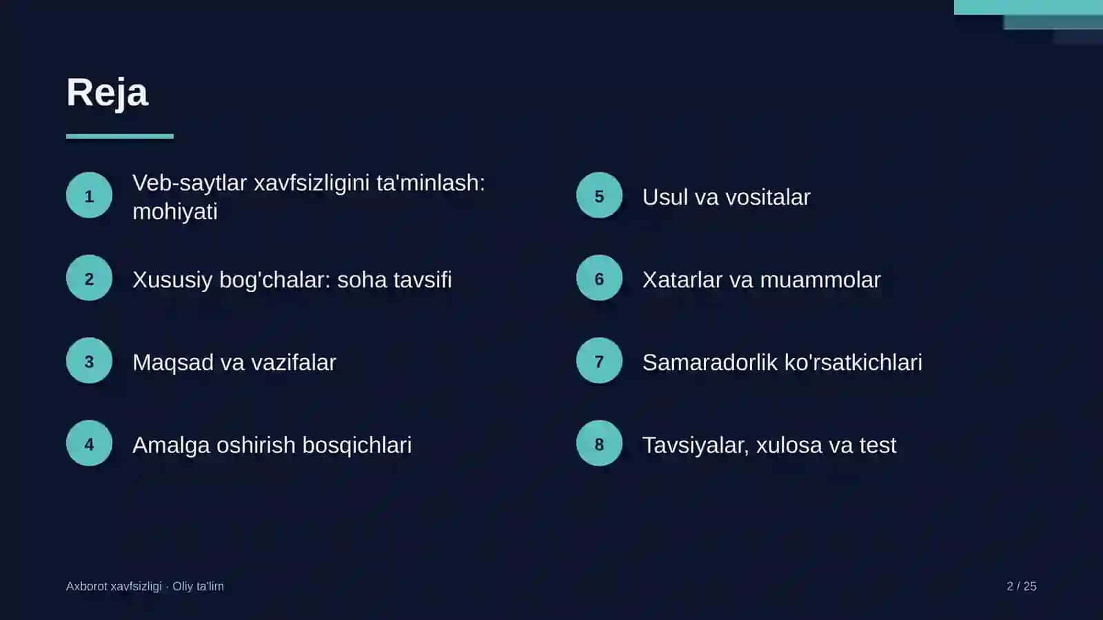 xususiy bog'chalarda veb saytlar xavfsizligini ta'minlash 9213 2