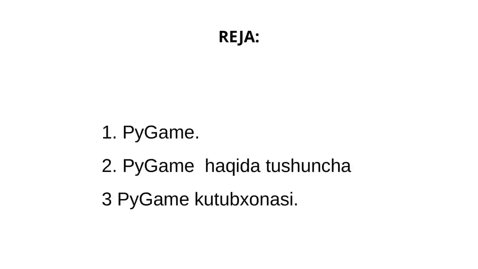 PyGame. PyGame kutubxonasi 2