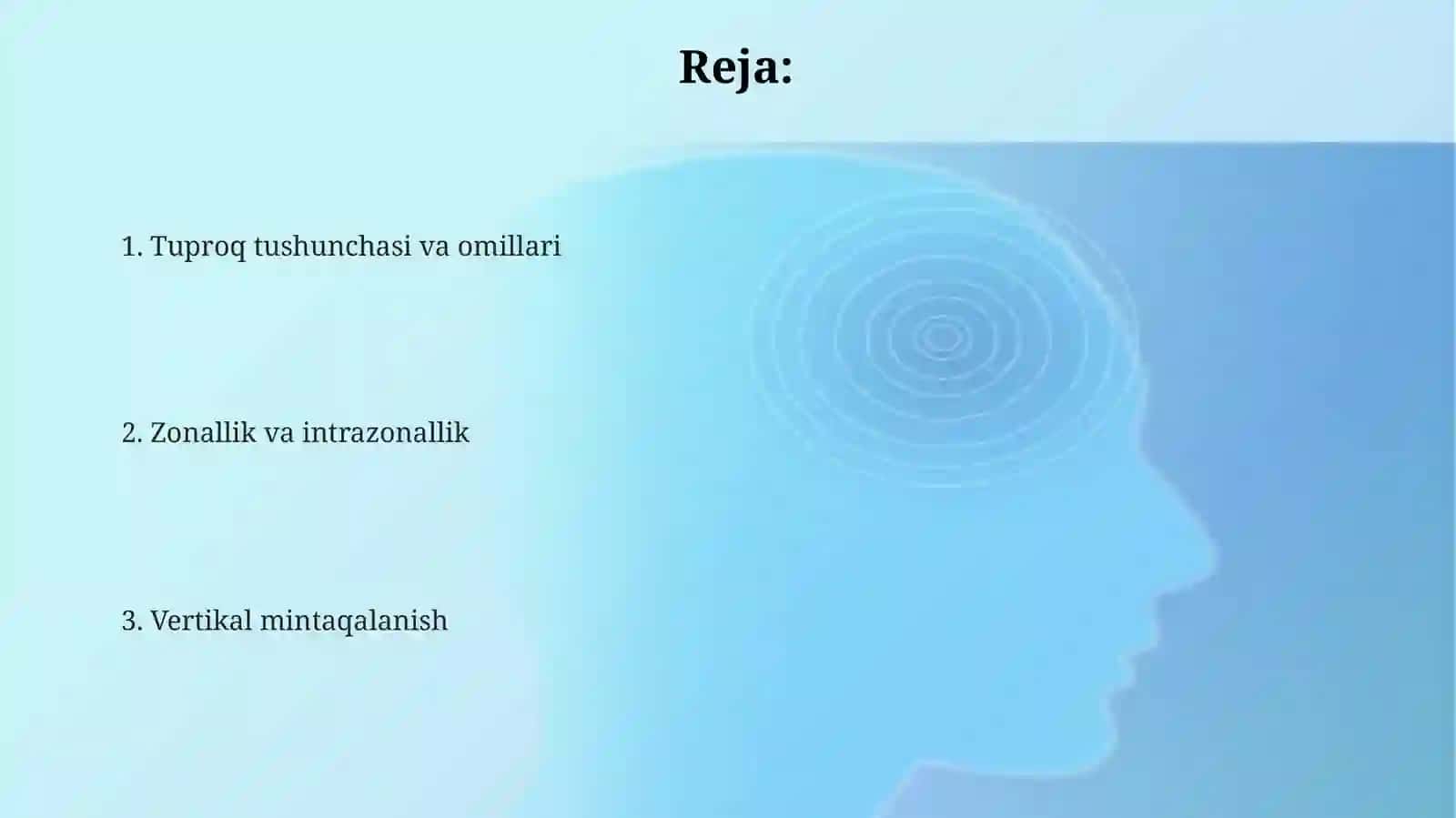Tuproqlar tarqalishi qonuniyatlari 2