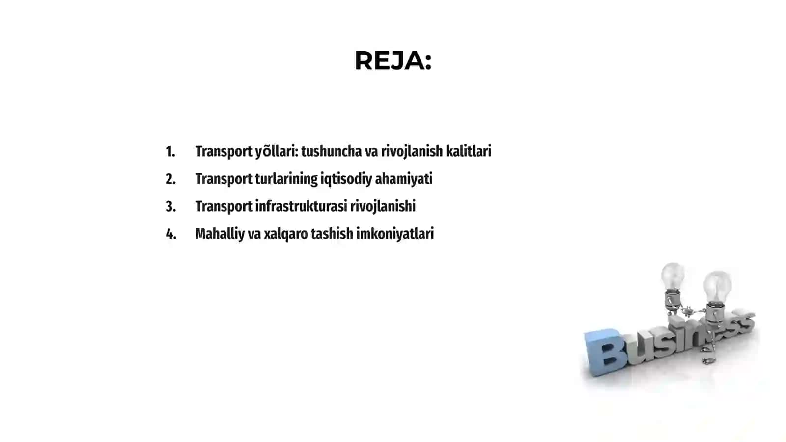 Transport yõllari-iqtisodiy rivojlanish yõli 2
