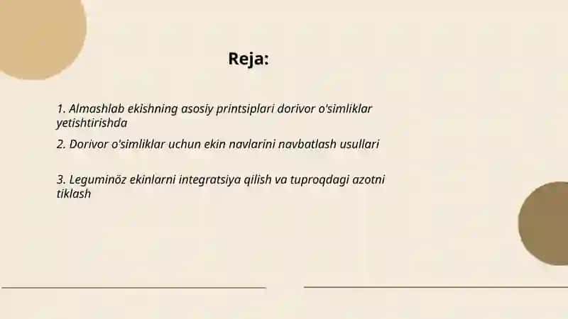 Almashlab ekishning asosiy usullari 2
