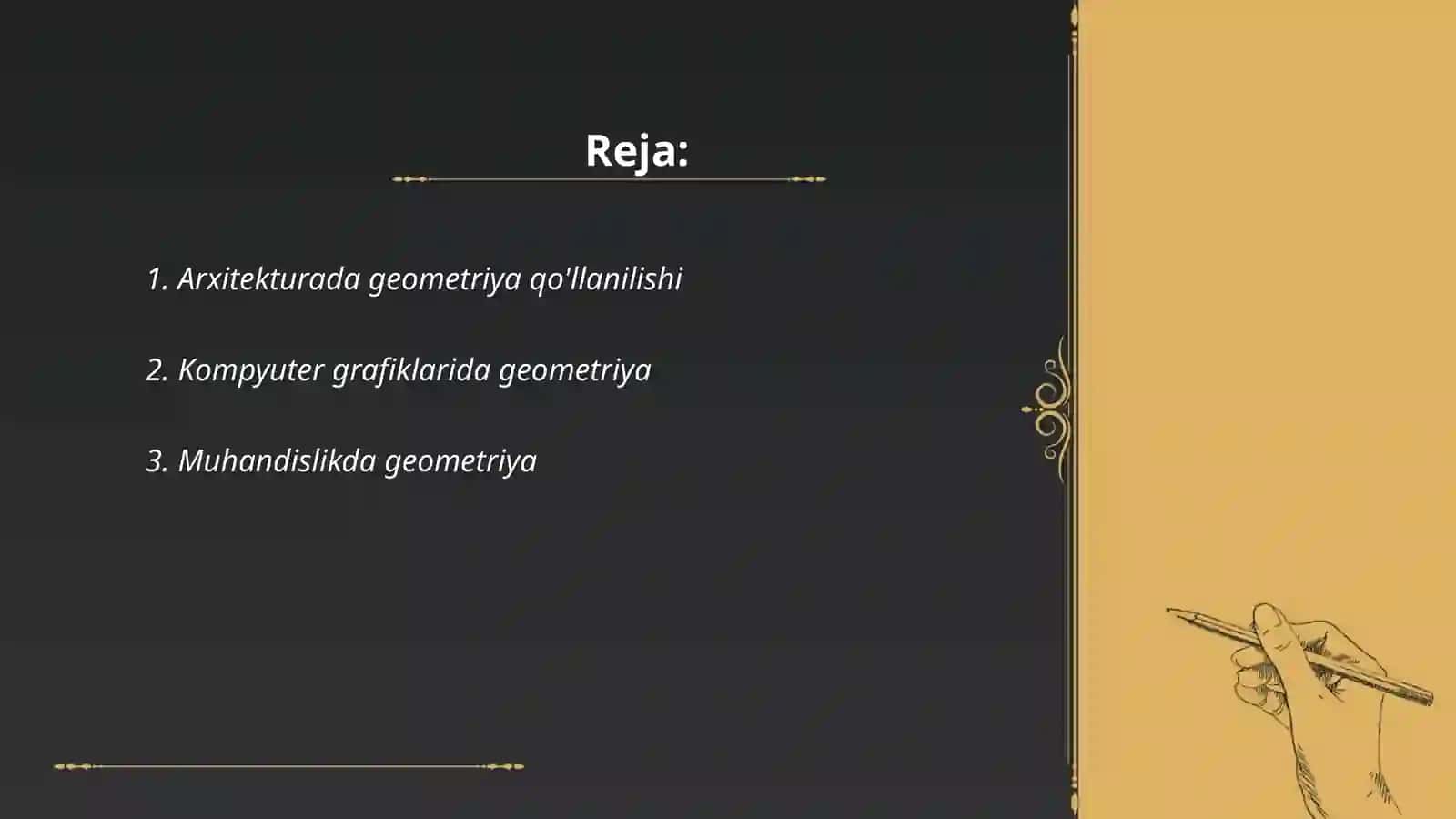 Geometriyaning hayotga tadbiqlar 2