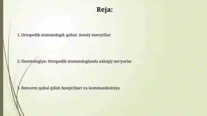 Ortopedik stomatologik qabul 2