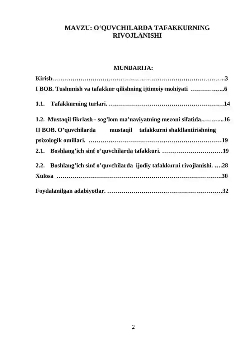 O‘QUVCHILARDA TAFAKKURNING RIVOJLANISHI 2