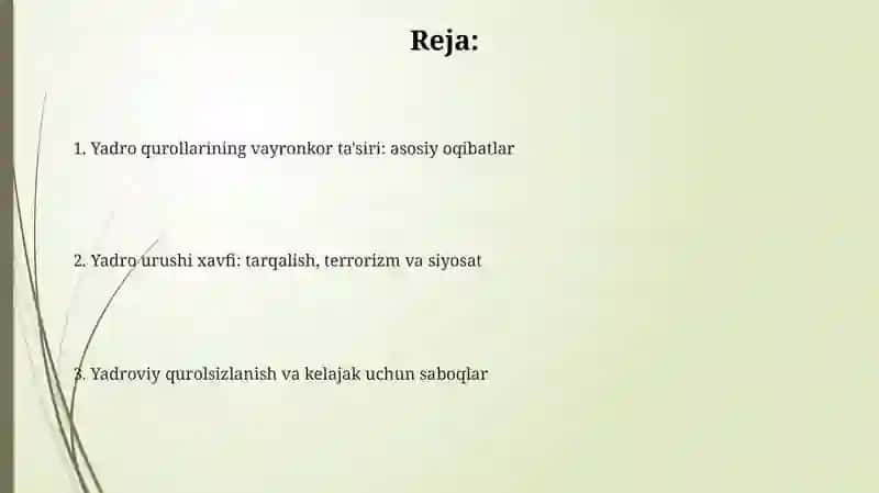 Yadroviy qurollar va ularning salbiy tasiri 2