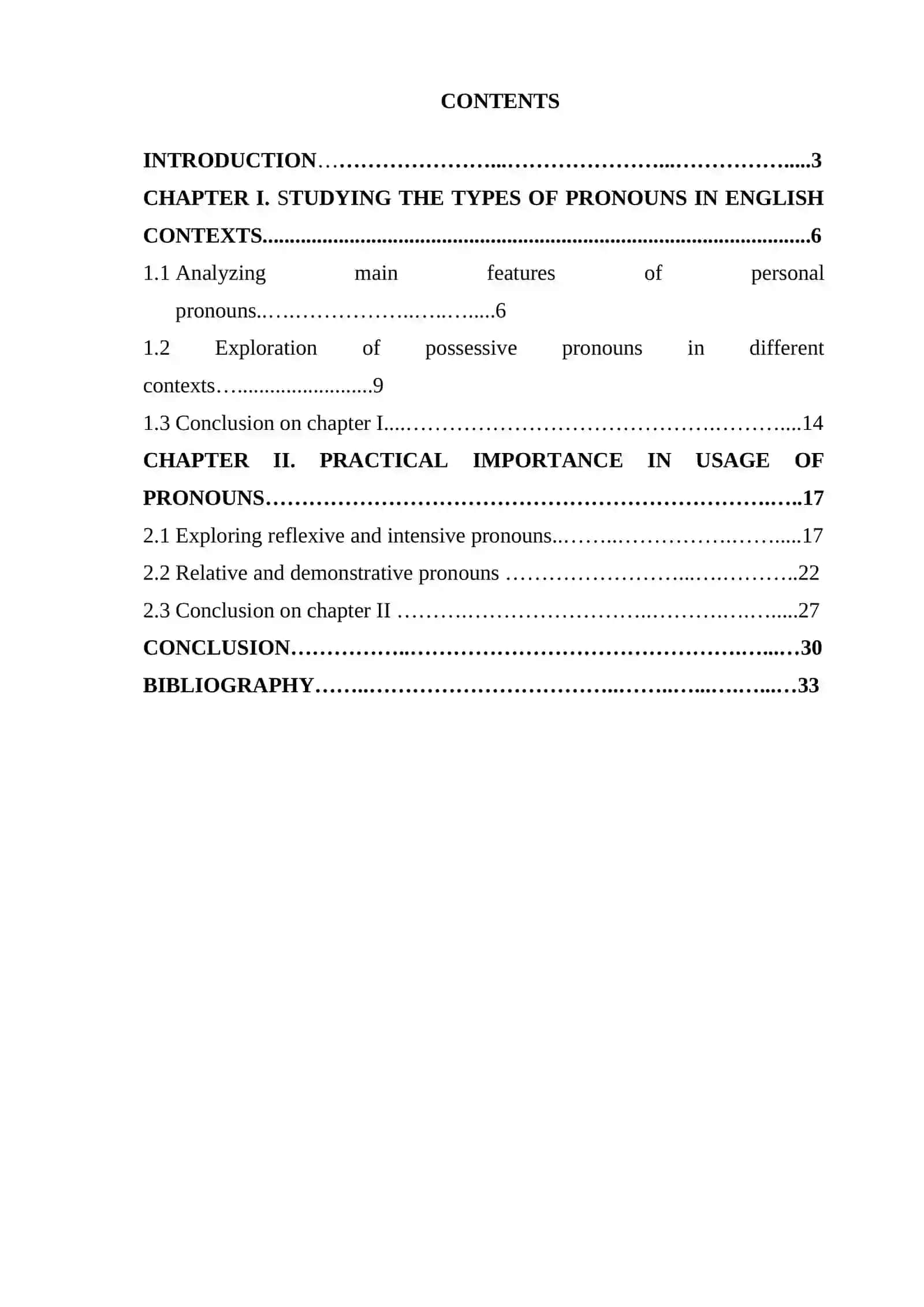 COURSE PAPER: TYPES AND USAGE OF PRONOUNS IN ENGLISH 2