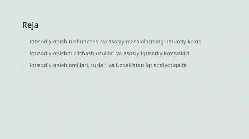 Iqtisodiy o‘sish tushunchasi 2