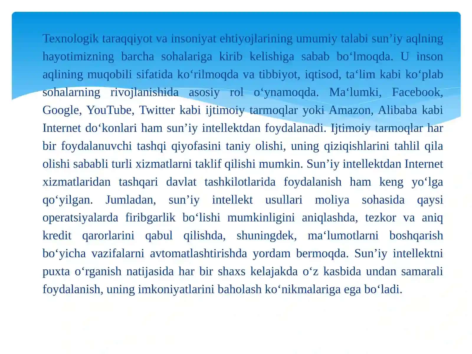 Sun’iy intellekt texnologiyasi 2