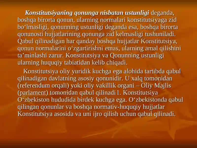 Konstitutsiya va qonunlarning ustunligi 2