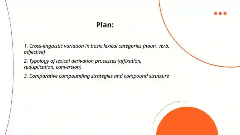 Comparative typology of lexical level 2