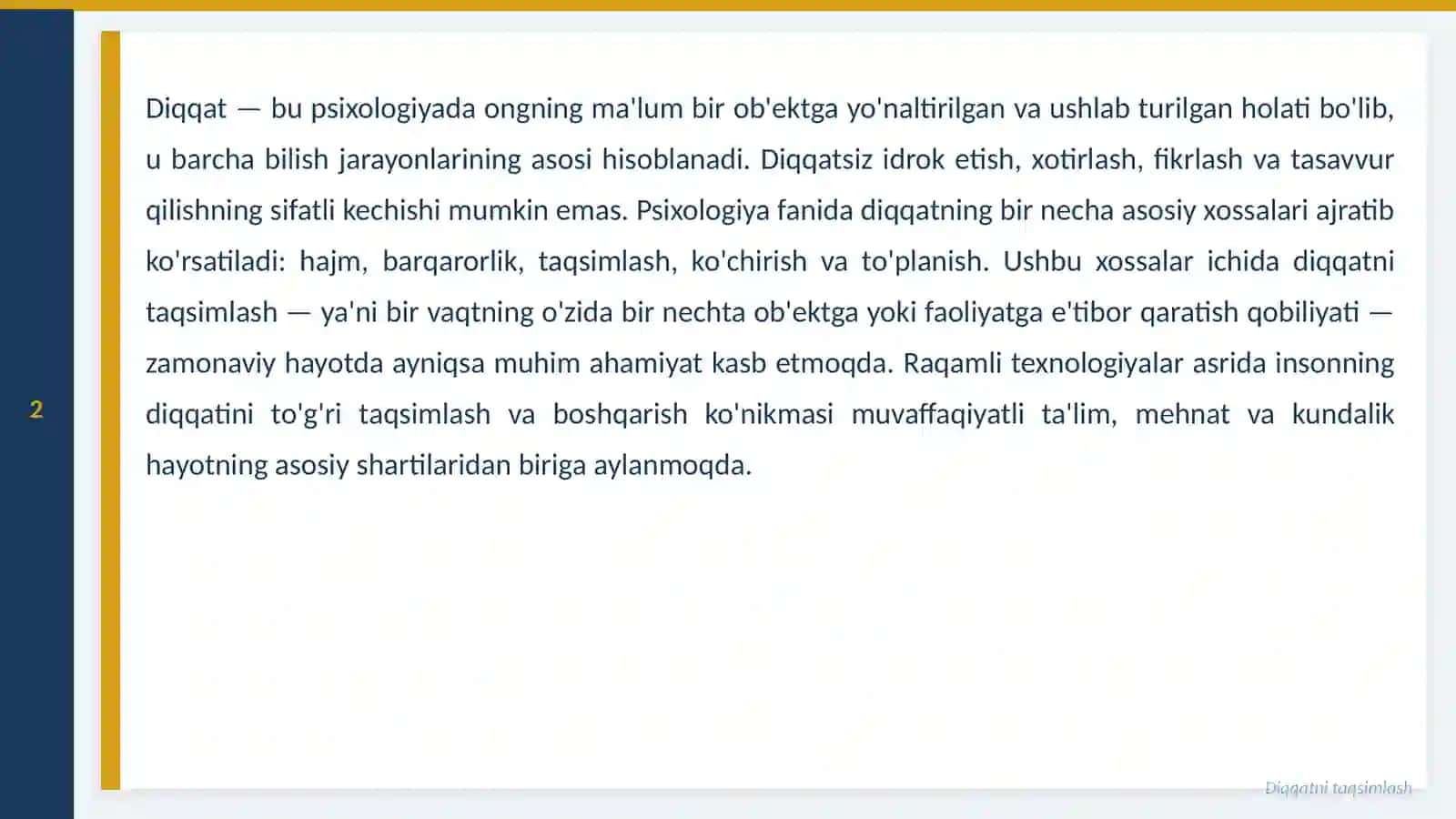 Diqqatni Taqsimlash 2
