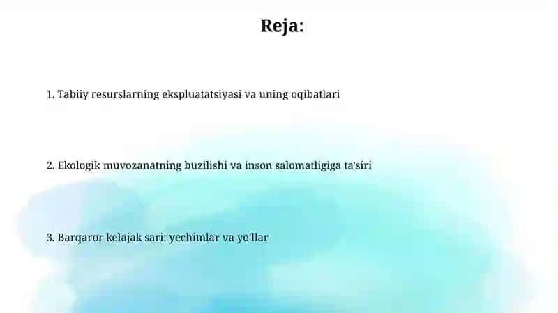 Insonning tabiatga ta'sirining oqibatlari 2