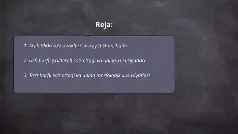 Arab Tilida So‘z O‘zagi va Noo‘zak Harflar 2