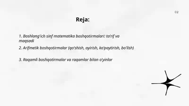 Boshlang'ich sinf matematika boshqotirmalari 2