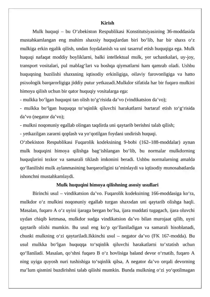 Insonning mulk huquqini himoya qilish usullari 2