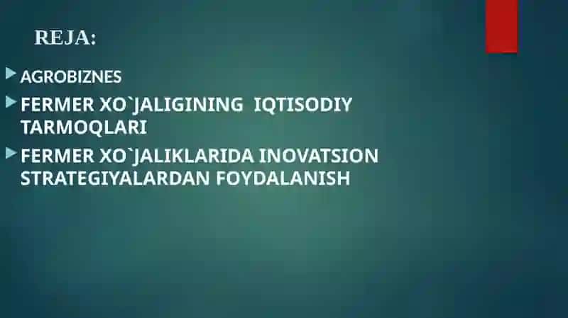 FERMER XO`JALIKLARI FAOLIYATI IQTISODIY ASOSLARI VA UNI TAKOMILLASHTIRISH YO`LLARI 2