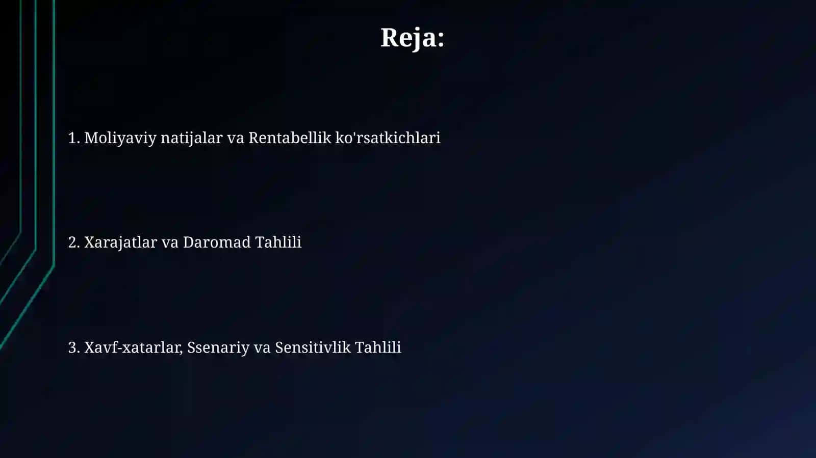 Moliyaviy natijalar varentabelliktahlili 2