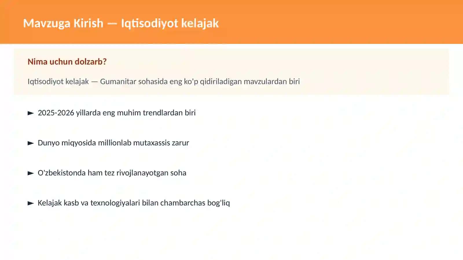 Iqtisodiyot kelajak 2