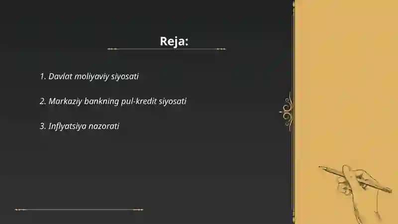 Davlat pul kredit siyosati 2