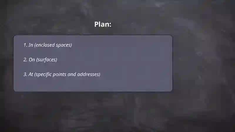 Prepositions of place 2