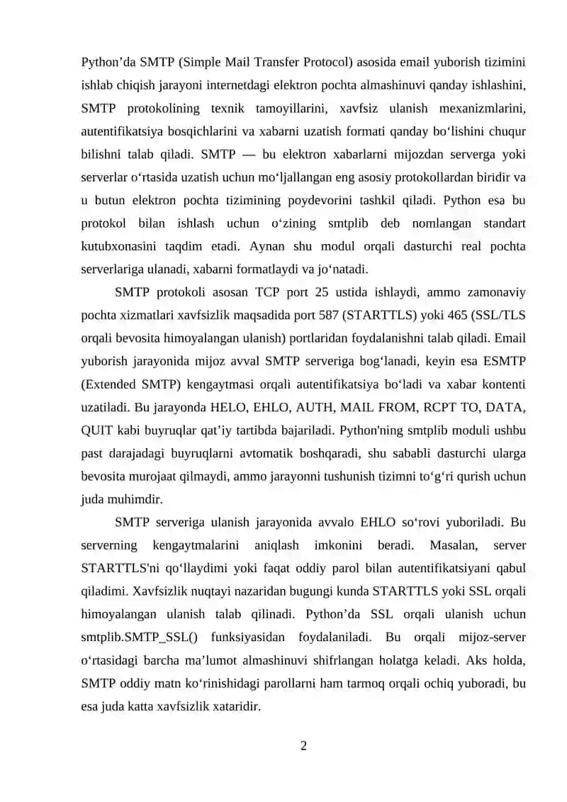 PYTHON’DA SMTP ASOSIDA EMAIL YUBORISH TIZIMI YARATISH 2