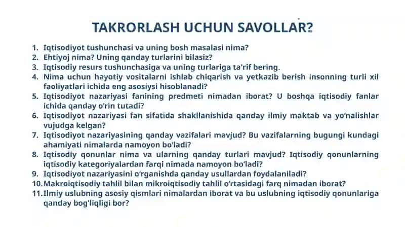 Ishlab chiqarish jarayoni va uning natijalari 2