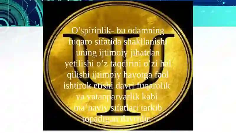 O’SPIRINLIK DAVRI 2