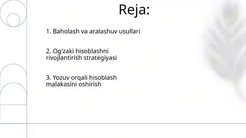 Og'zaki va yozma hisoblash malakalarini shakllantirish 2