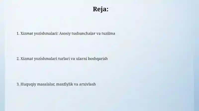 Xizmat yozishmalari xatlari 2