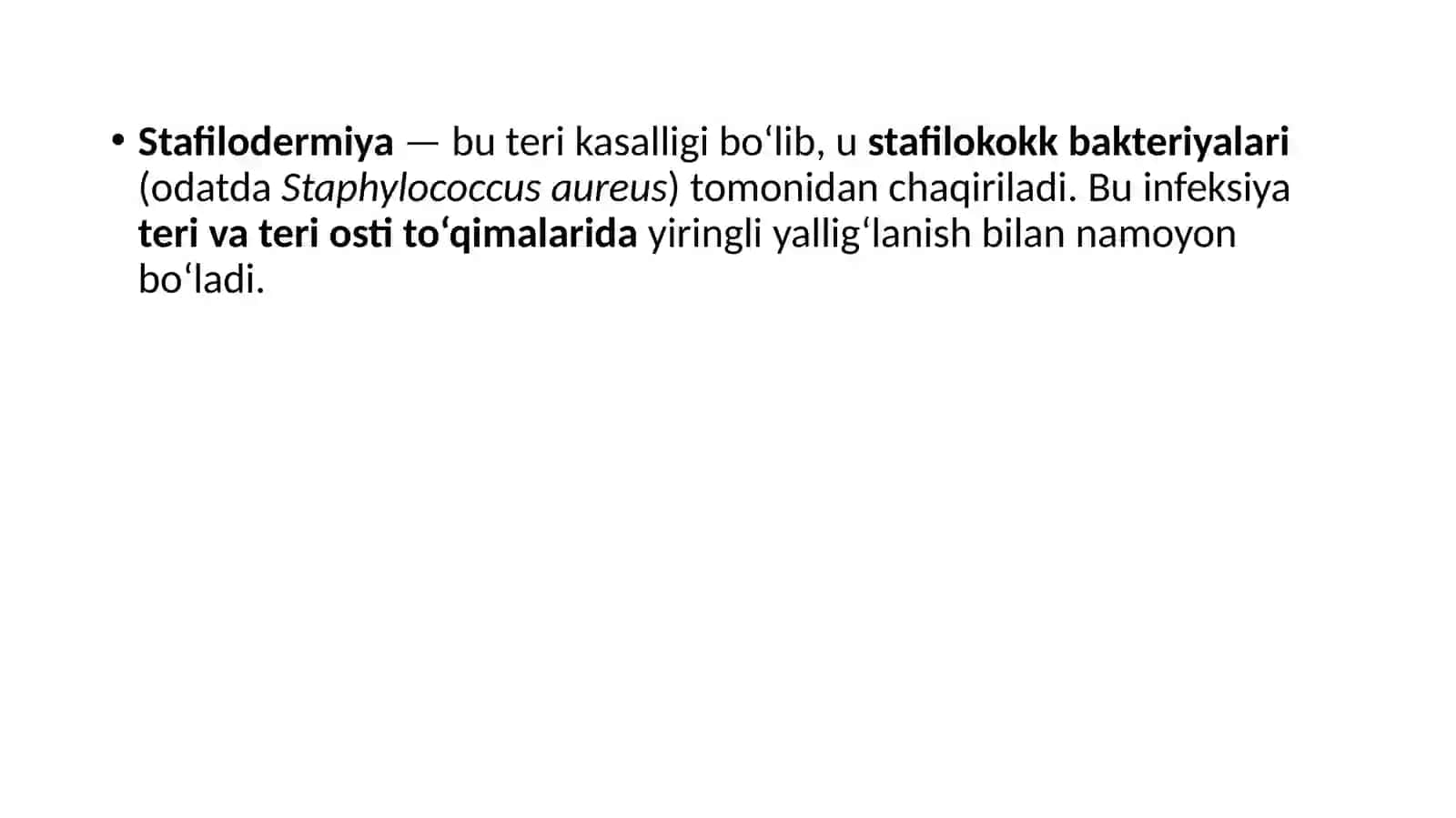 Terining yiringli kasalliklarini kelishi 2