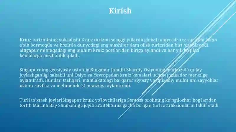 Singapurdagi Kruiz Turizmi 2