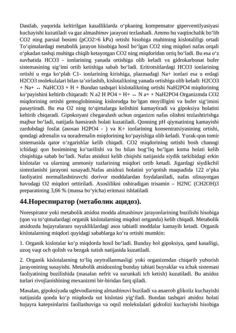 Kislota-asos muvozanati buzilishi 2