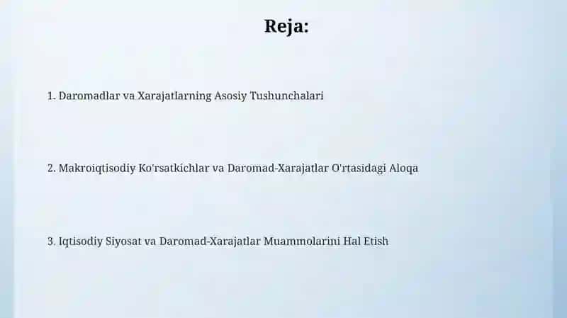 Daromad va buromadga doir iqtisodiy masalalar 2