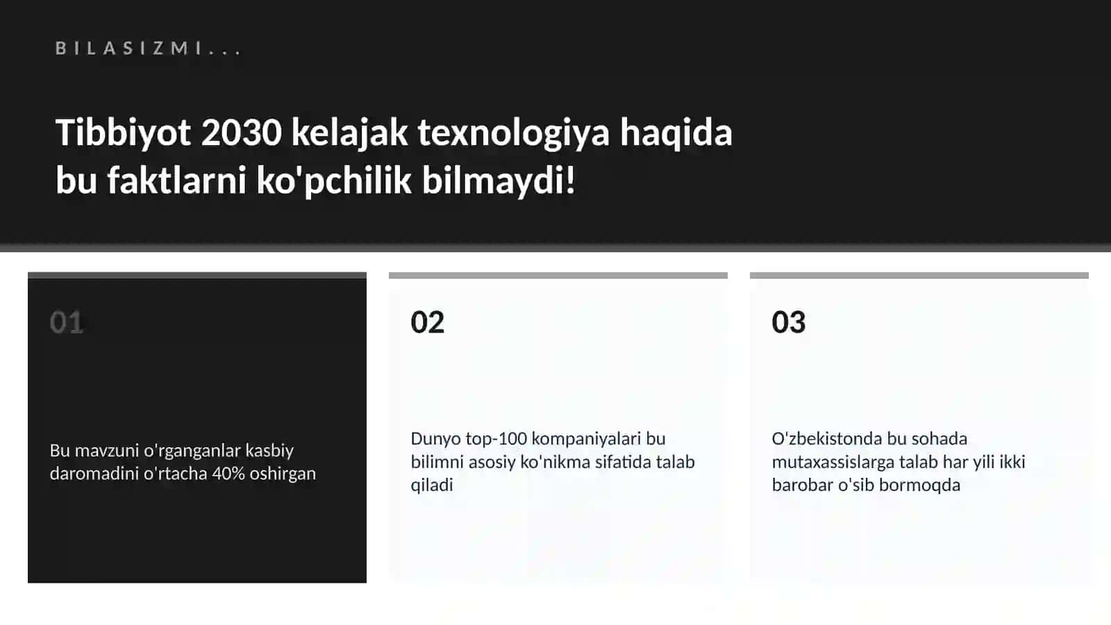 Tibbiyot 2030 kelajak texnologiya 2