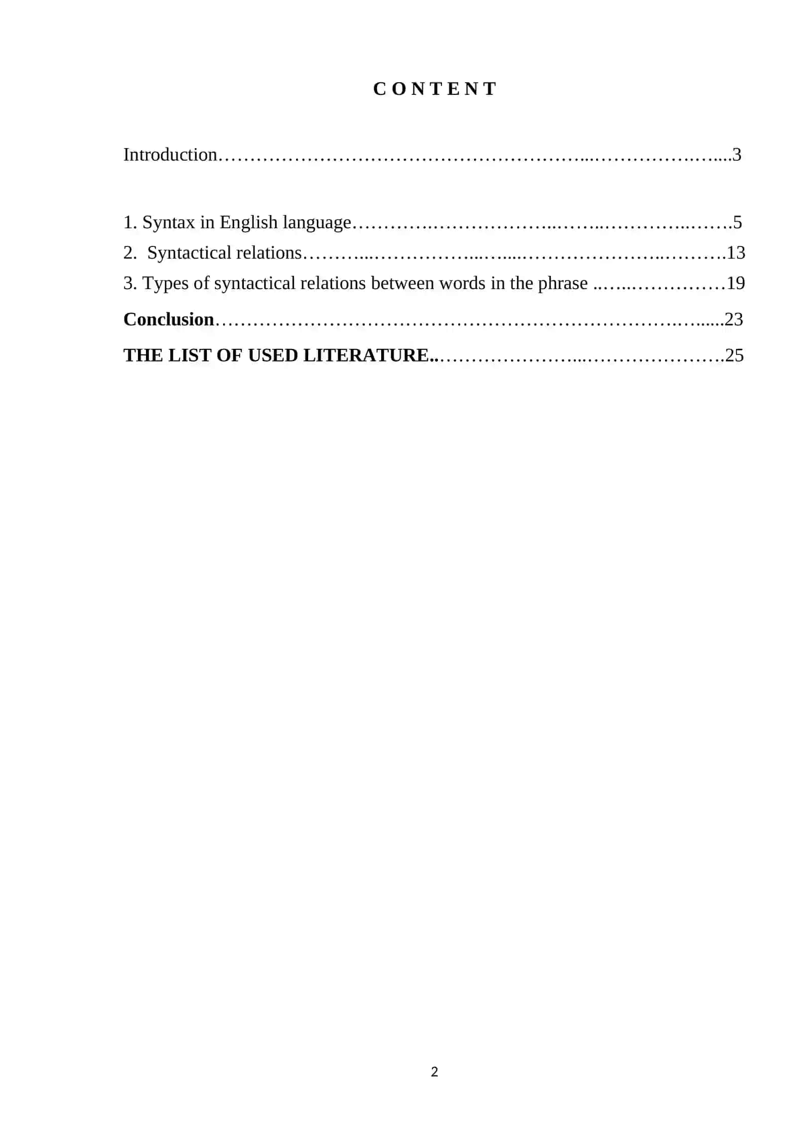 TYPES OF SYNTACTICALLY RELATIONSHIP 2