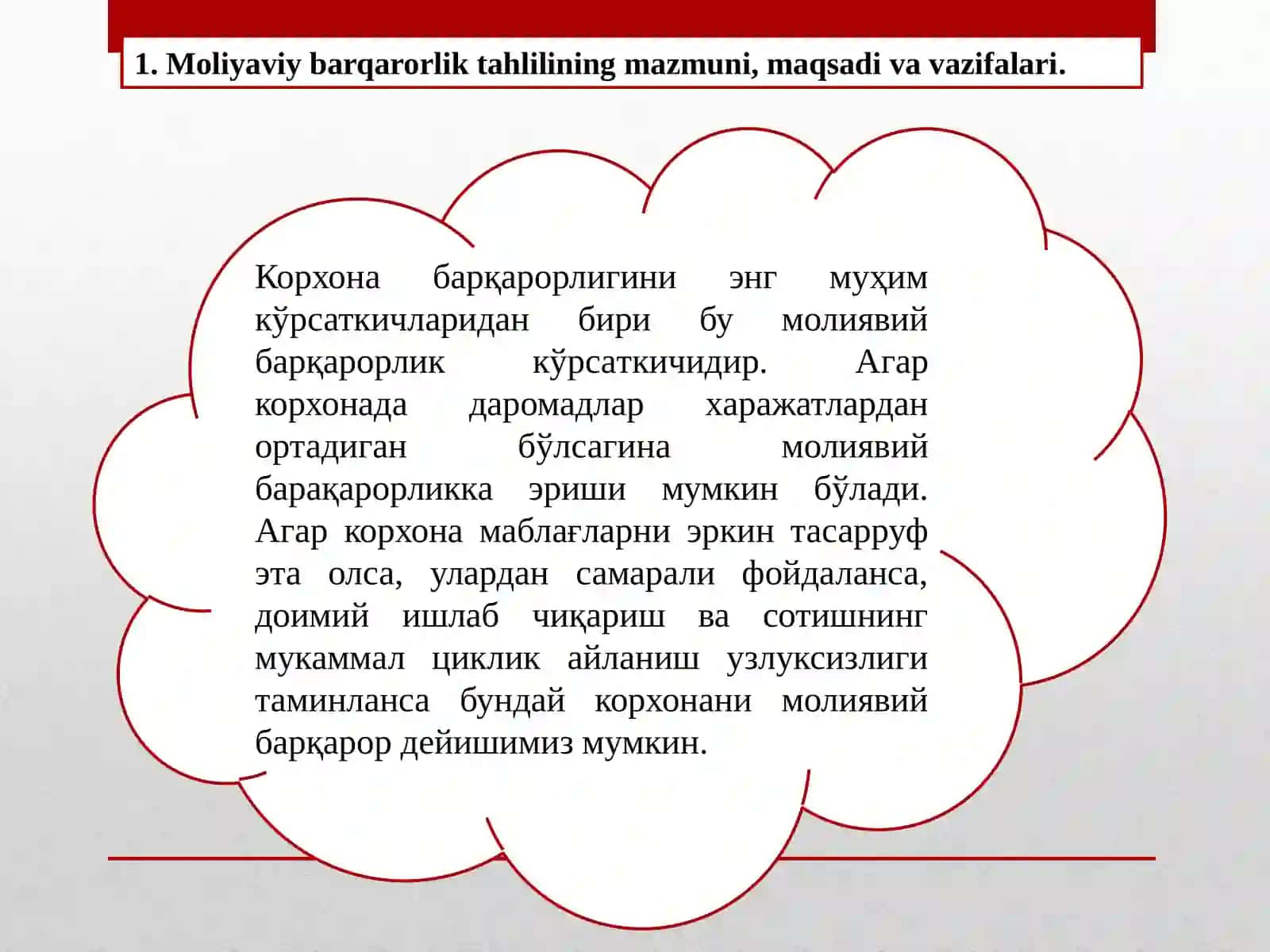 Moliyaviy barqarorlik tahlili 2