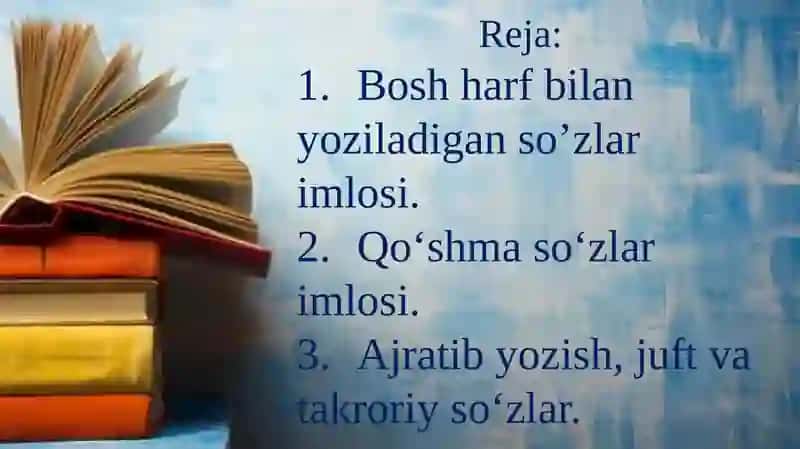 Bosh harflar imlosi. Qo'shib va ajratib yozish 2