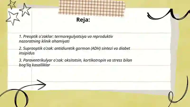 Gipotalamusning ózaklari va ularning klinik ahamiyati 2