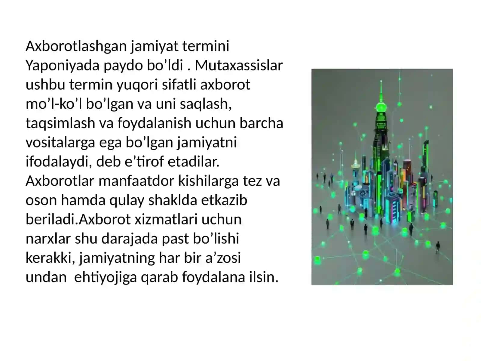 Axborotlashgan jamiyat va uning istiqbollari 2