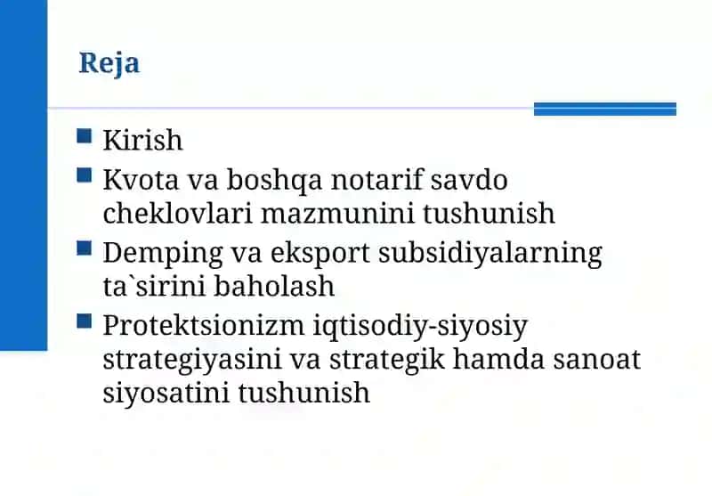 Notarif Savdo Cheklovlari va Yangi Proteksionizm 2