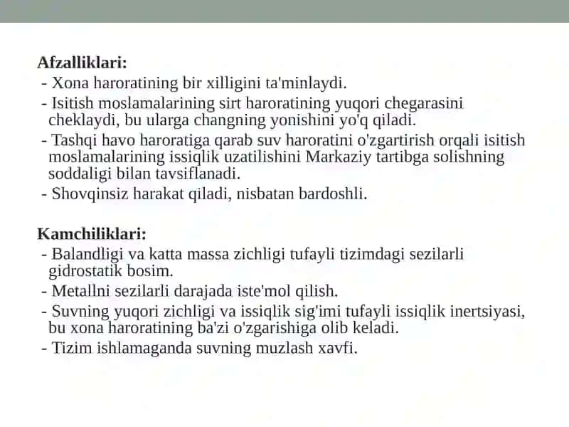 Suvliisitish tizimlari 2