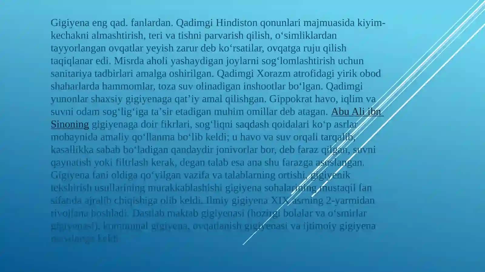 Gigiyenaning rivojlanishi 2