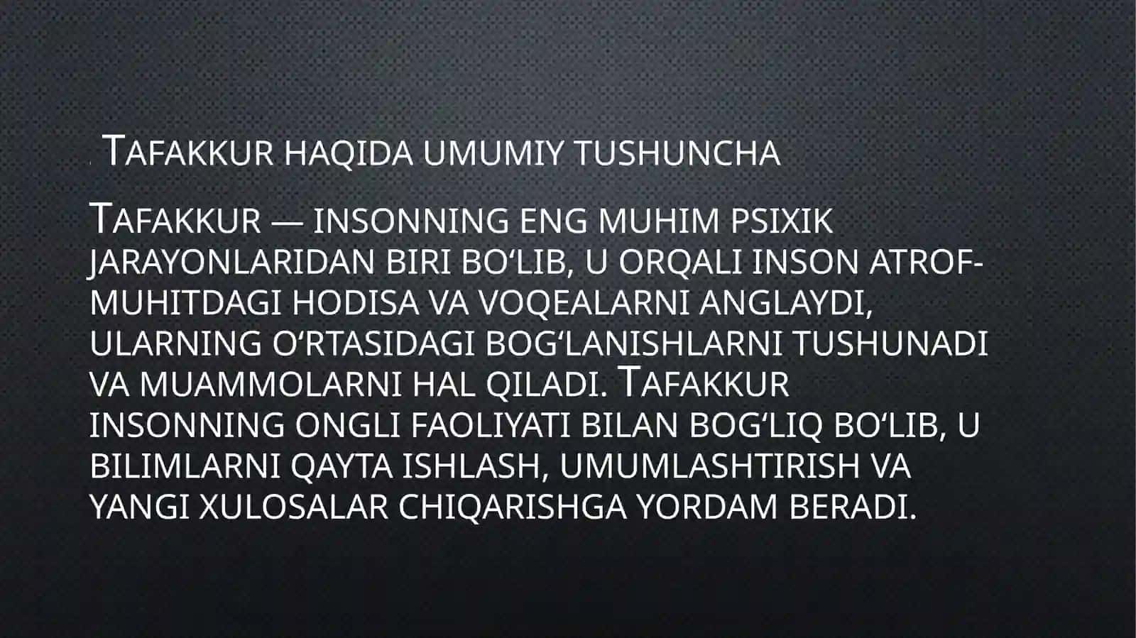 Tafakkur borasida psixologik nazariyalar 2