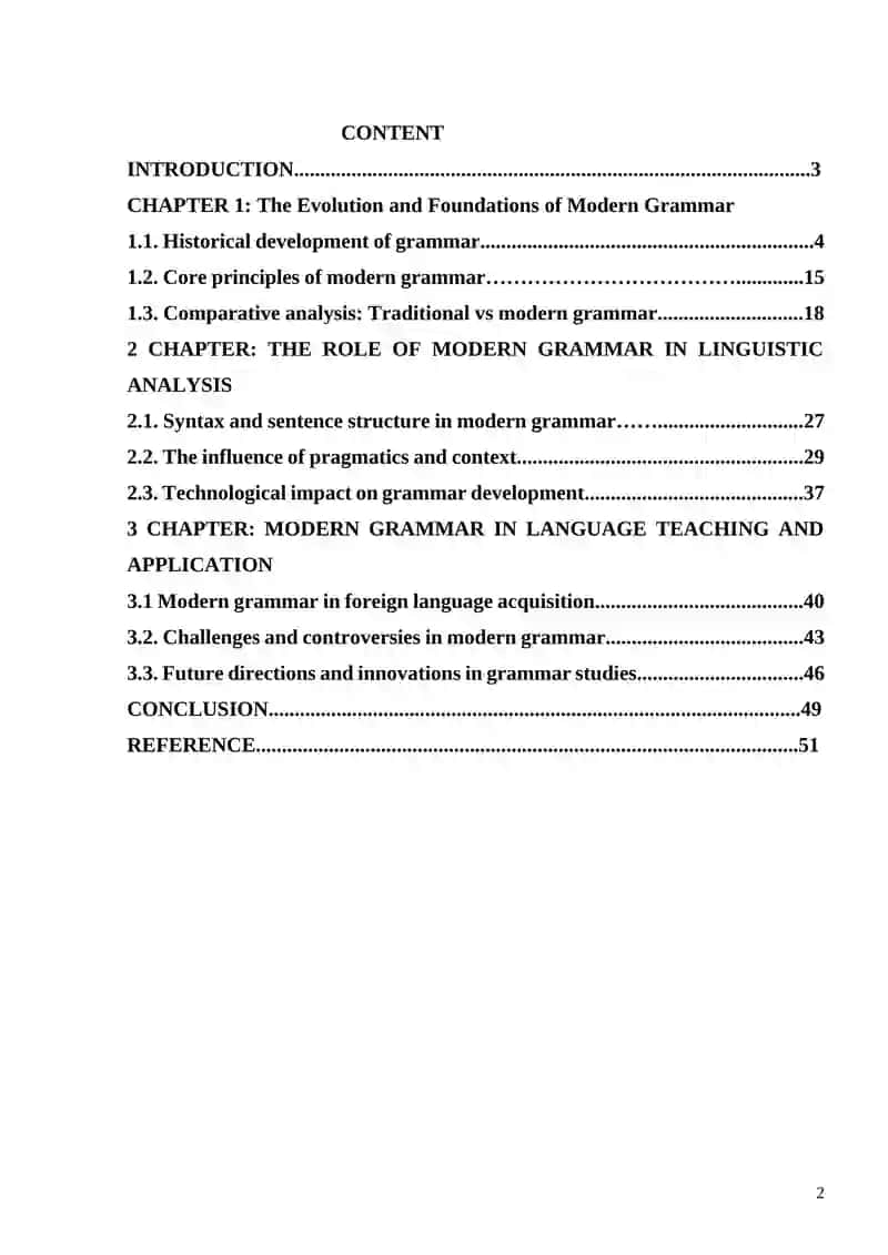 Course Work on Modern Grammar 2