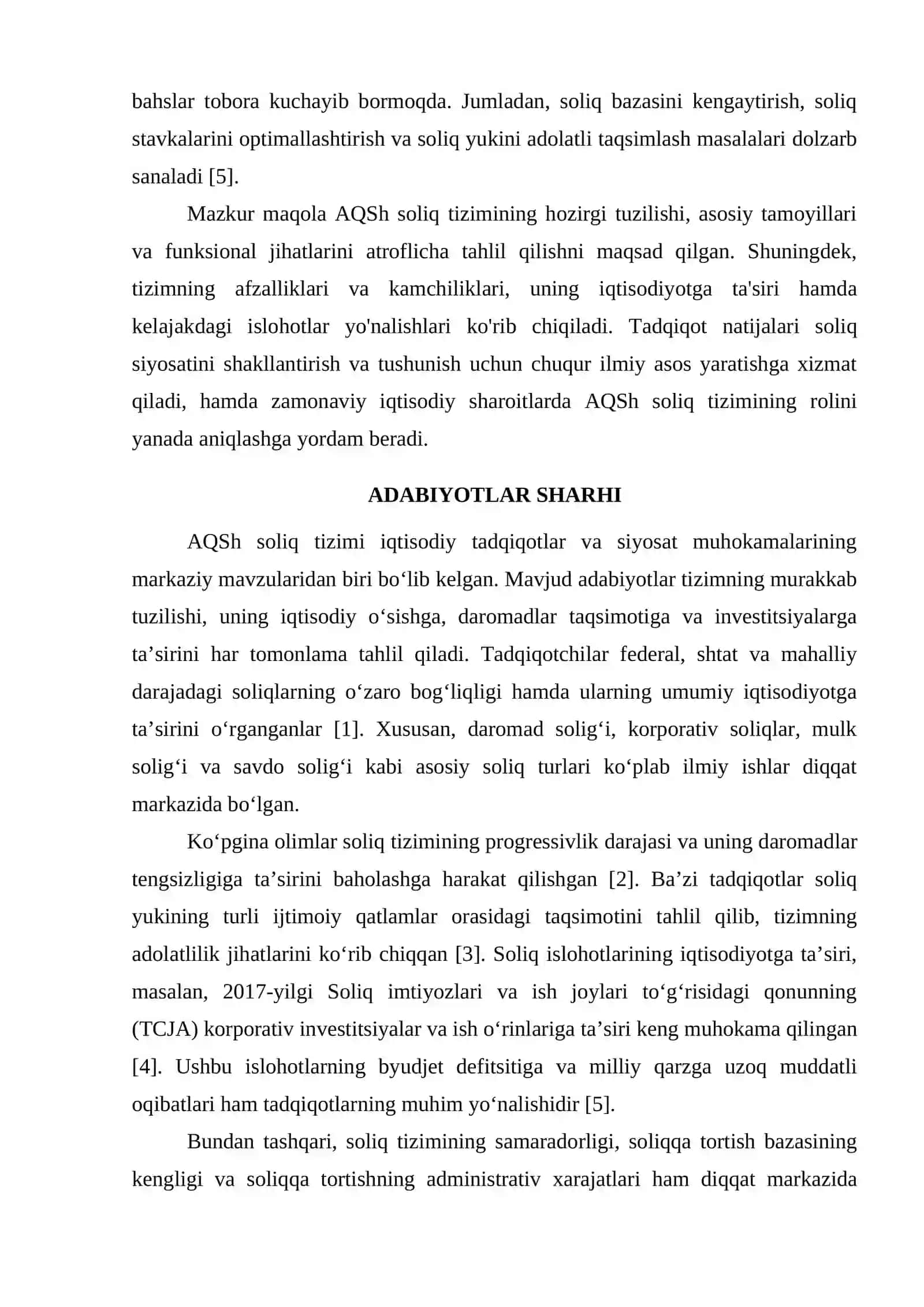 AQSH SOLIQ TIZIMI 2