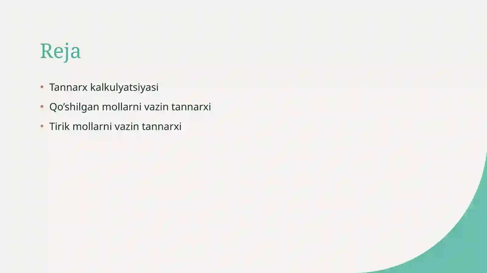 Tannarx kalkulyatsiyasi 2